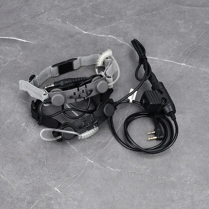 Microphone Laryngophone Tactique WADSN pour Radio Kenwood, BaoFeng UV-5R, UV-5X, UV-82 avec PTT U94 BLACKBEARD OUTDOOR INDUSTRIES