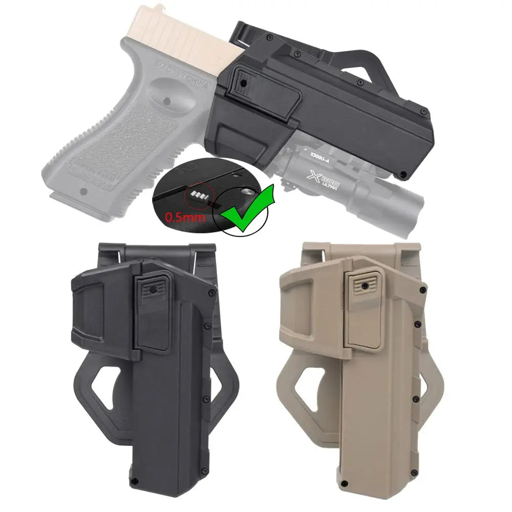 Holster Tactique pour Pistolet Glock 17/18/19 et Colt M1911 – Compatible X300/X400 Lampe/Tactical Laser Ma boutique