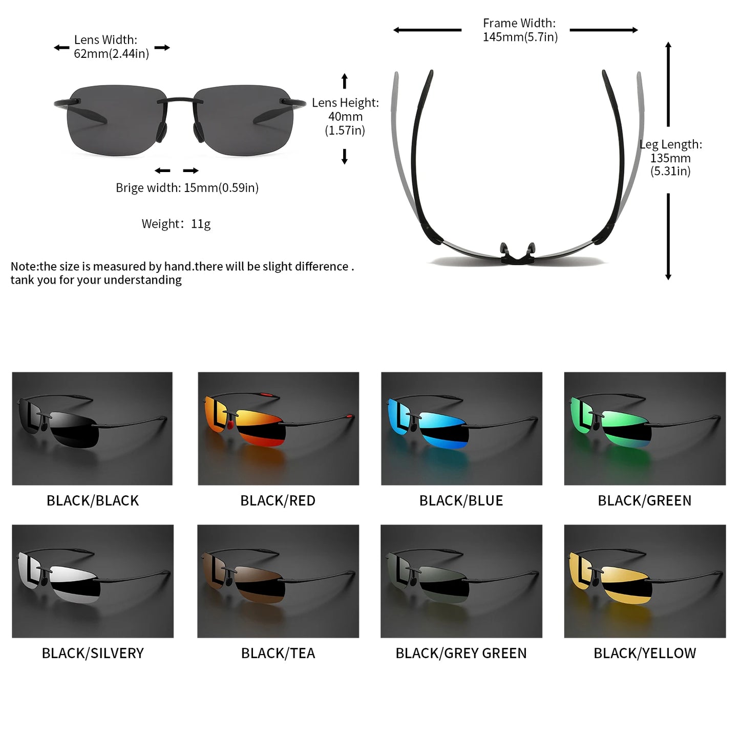 Lunettes Polarisées Ultra-Légères TR90 – Verres TAC UV400 | Conduite, Pêche, Outdoor