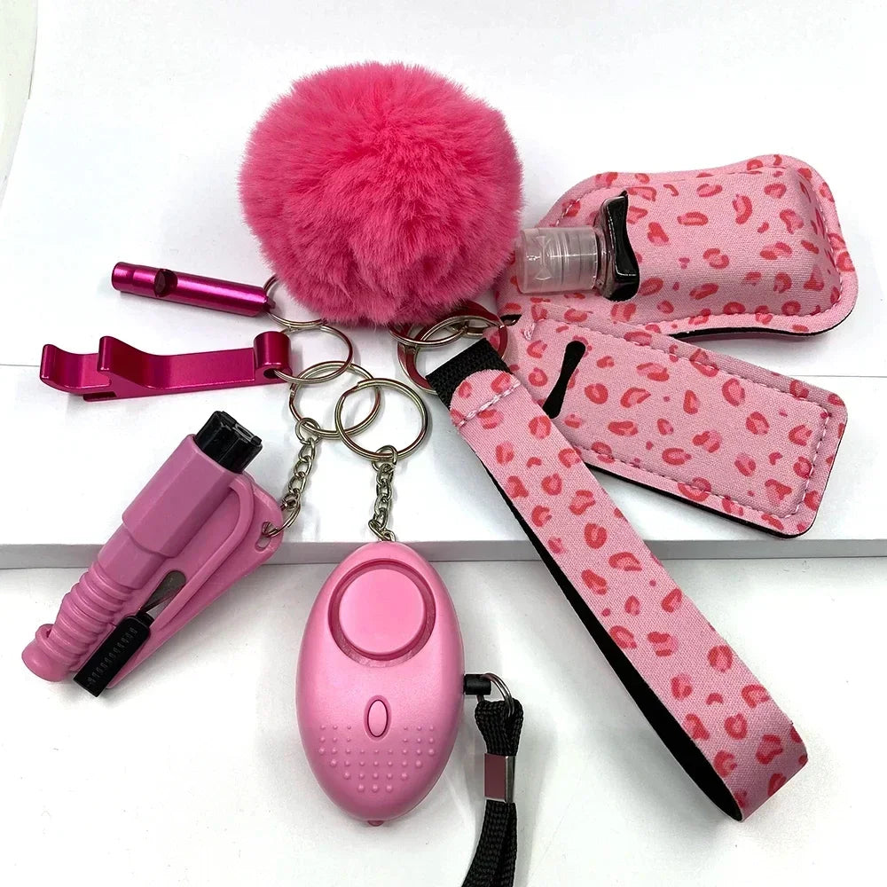 Kit Porte-Clés Défense Personnelle Femme – Alarme Sonore, Bouteille de Voyage, 20 Coloris