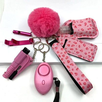 Kit Porte-Clés Défense Personnelle Femme – Alarme Sonore, Bouteille de Voyage, 20 Coloris