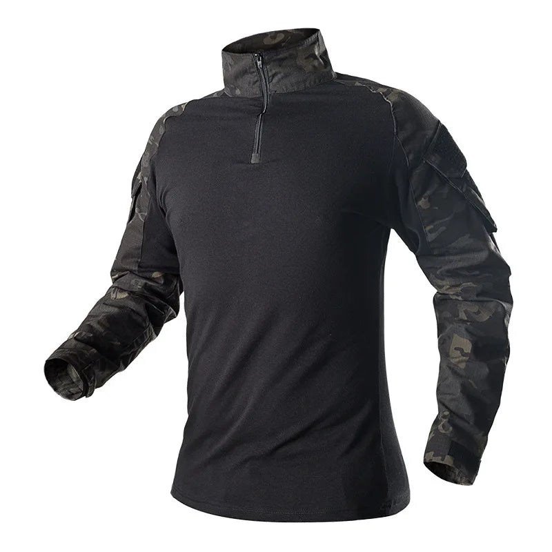 T-shirt Homme Manches Longues Outdoor — Modèle Patchwork Résistant - BLACKBEARD OUTDOOR INDUSTRIES