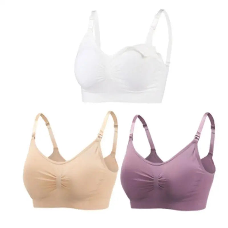 Lot de 3 Soutiens-Gorge d'Allaitement Maternité – Sans Armature, Grande Taille, Respirant