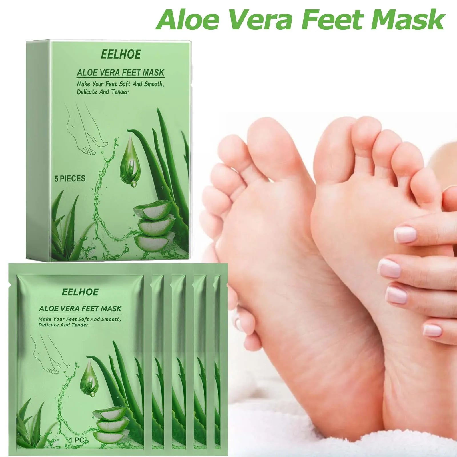 Masque pour Pieds à l'Aloe Vera - Hydratation, Exfoliation et Réparation des Pieds Sèches, Anti-Fissures - Soin de la Peau des Pieds BLACKBEARD OUTDOOR INDUSTRIES