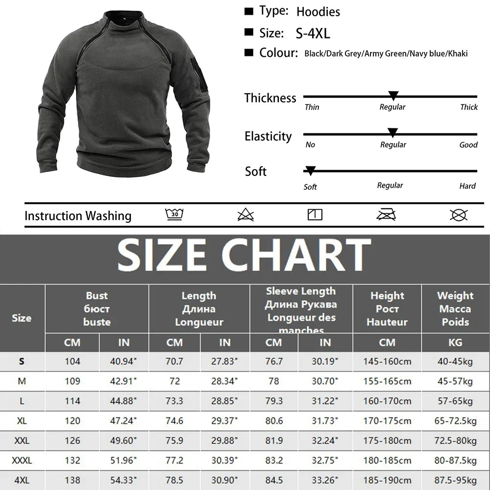 Pull Tactique Polaire – Col Montant Zip – Randonnée / Camping / Militaire - BLACKBEARD OUTDOOR INDUSTRIES