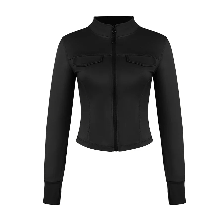 Chemise Randonnée Femme Manches Longues – Demi-Zip Poches Pouces Camping Outdoor