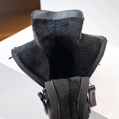 bottines fille cuir noir Ma boutique