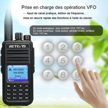 Talkie-walkie DMR Retevis RT3S – Radio amateur VHF/UHF 5W, GPS (APRS), AES‑256, longue portée - BLACKBEARD OUTDOOR INDUSTRIES