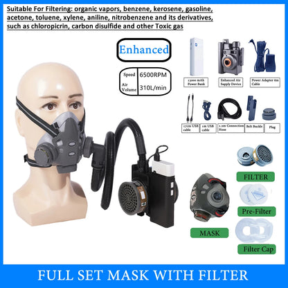 Masque demi-visage avec appareil électrique de circulation d’air