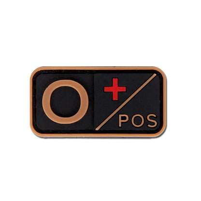 Patch Groupe Sanguin 3D PVC – A B AB O Rh + / - – Écusson Tactique Militaire Hook & Loop 5×2,5 cm - BLACKBEARD OUTDOOR INDUSTRIES