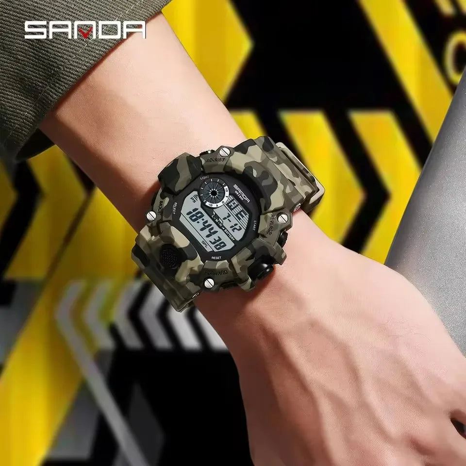 Montre numérique homme SANDA 2183 camouflage sport