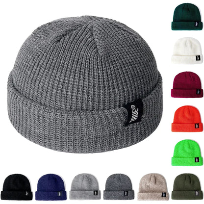 Bonnet Court Unisexe Style Marin – Tricot Côtelé Hiver Homme Femme
