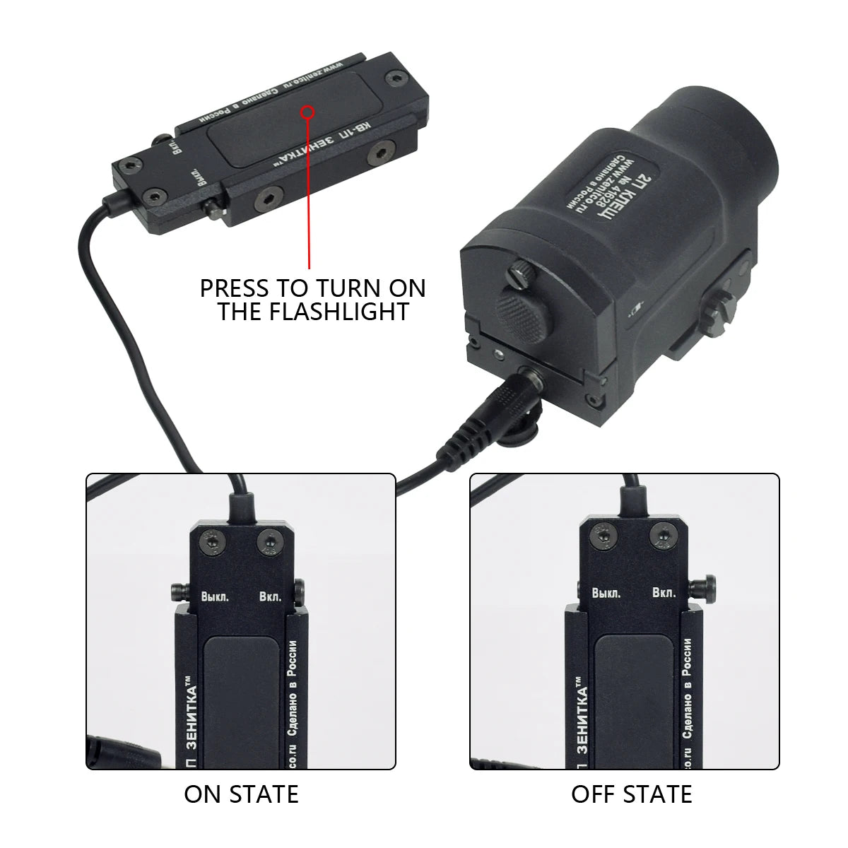 Lampe LED sur rail Picatinny 20 mm X300 / AK-SD