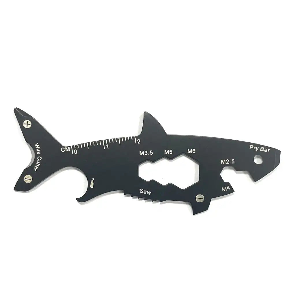 Outil Multifonction 15 en 1 Forme de Requin - Porte-Clés Ouvre-Bouteille et Tournevis
