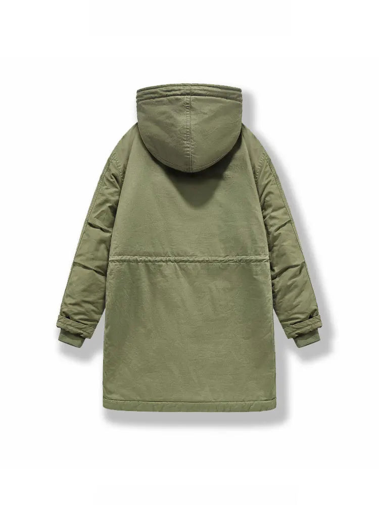 New American Retro M51 Mid-Length Windbreaker Parka with Hood Coat - Amish Cotton Long Coat for Men - Fall/Winter BLACKBEARD OUTDOOR INDUSTRIES