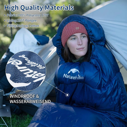 Sac de Couchage Momie Naturehike MJ300/MJ600 – 3 Saisons Camping Hiver Adulte