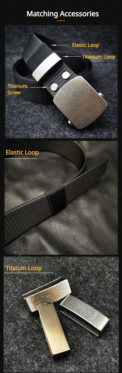 Ceinture Tactique en Nylon avec Boucle Automatique en Titane Pur (35/38 mm) Ma boutique