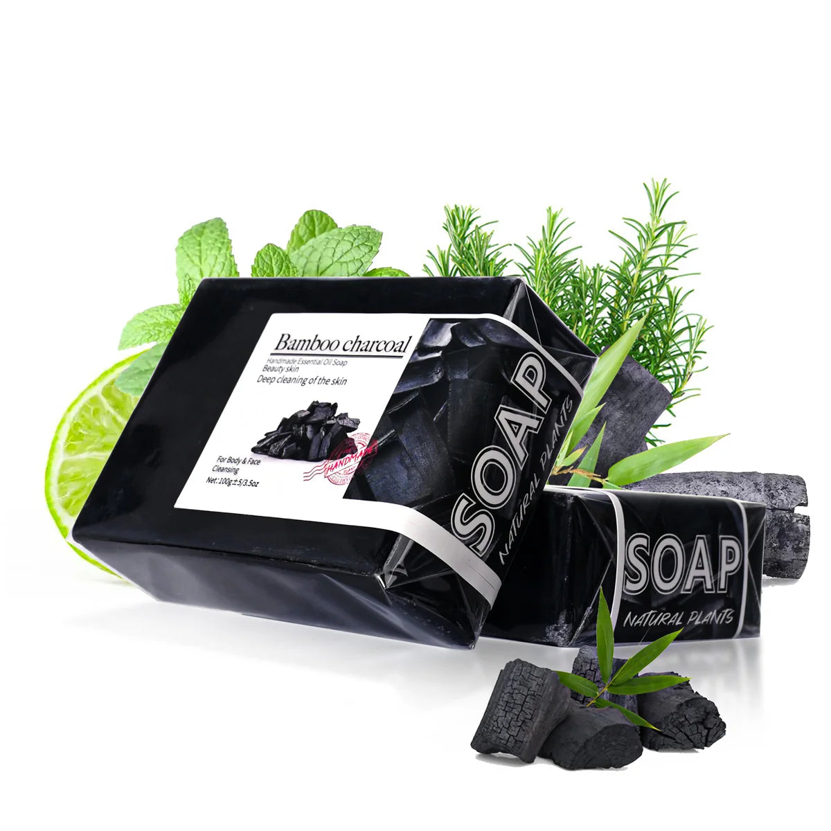 Savon au charbon de bambou 100 g pour la toilette