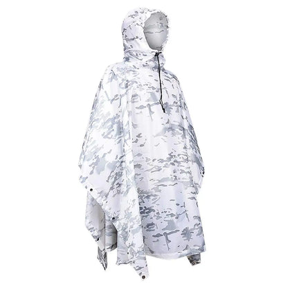Poncho Pluie Camouflage Tactique Militaire – Imperméable Pliable | Randonnée, Chasse, Airsoft | 9 Coloris