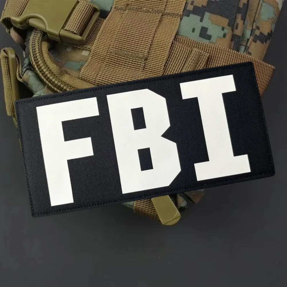 Patch Tactique FBI Imprimé Hook & Loop – Badge Moral Militaire Brassard Sac à Dos - BLACKBEARD OUTDOOR INDUSTRIES