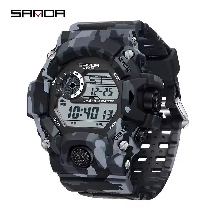 Montre numérique homme SANDA 2183 camouflage sport