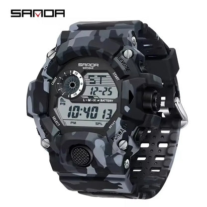 Montre numérique homme SANDA 2183 camouflage sport