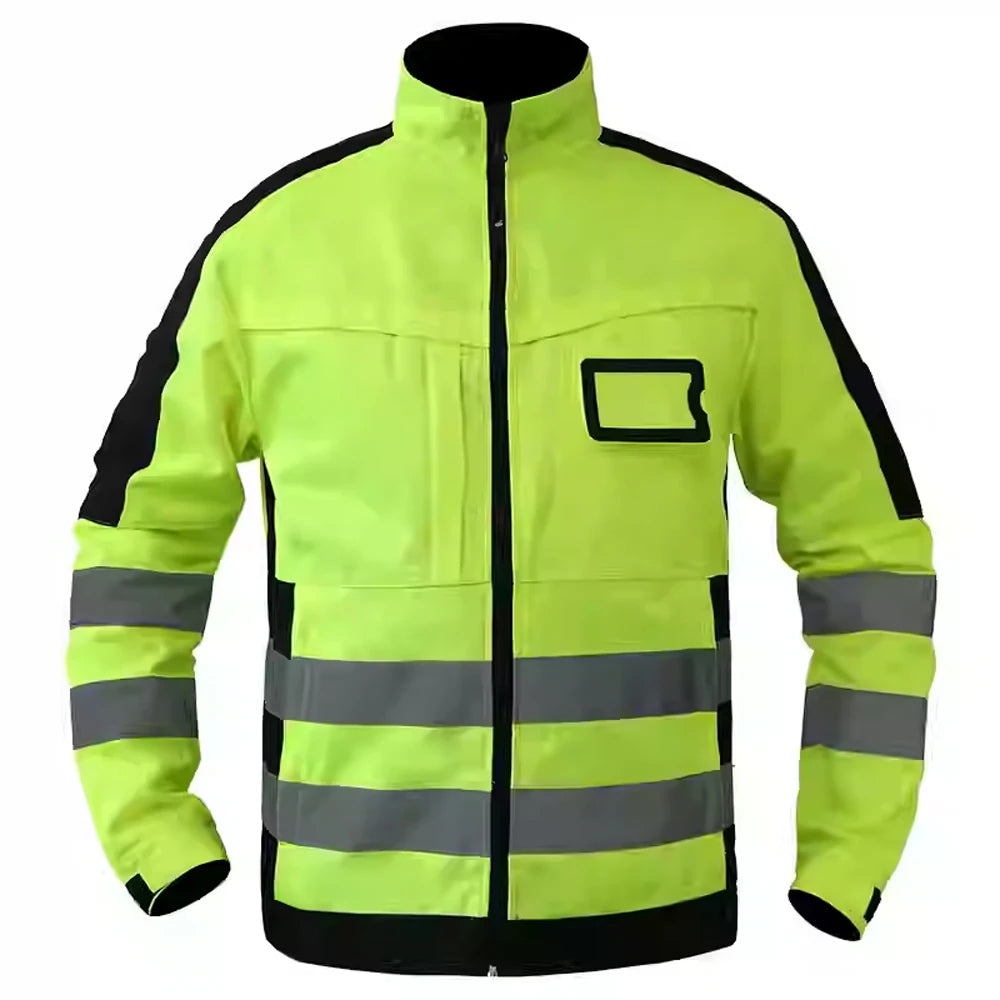 Veste et Combinaison Haute Visibilite Imperméable Bandes Reflechissantes – Tenue de Securite Professionnelle Hiver pour Agents de Securite, Gardiens et Personnel de Terrain (S a XXXL, Orange / Jaune)