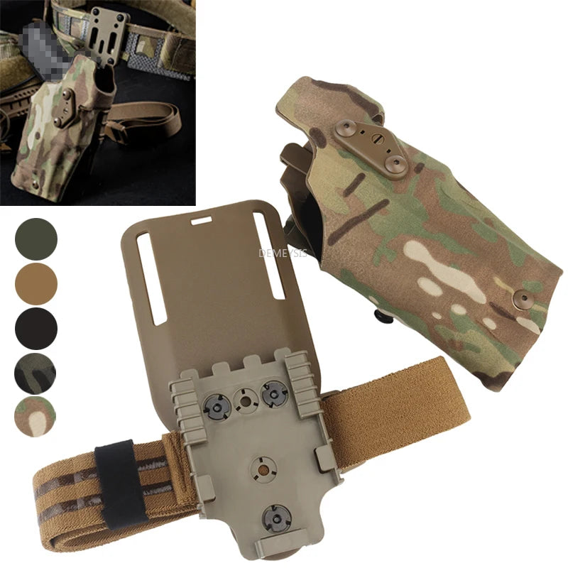 Holster Tactique Glock 17 Gen4 / G19 + X300/X300U – Verrouillage Rapide, Intérieur Floqué, Sangle Cuisse | Droitier | 5 Coloris - BLACKBEARD OUTDOOR INDUSTRIES