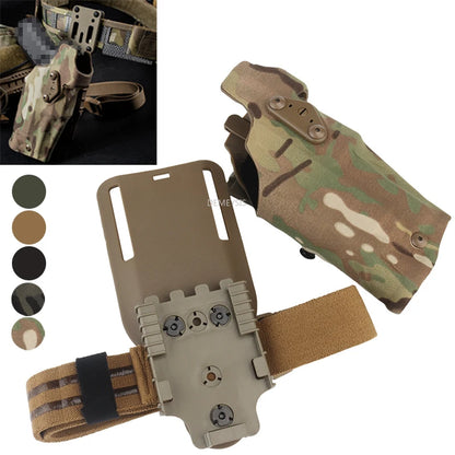 Holster Tactique Glock 17 Gen4 / G19 + X300/X300U – Verrouillage Rapide, Intérieur Floqué, Sangle Cuisse | Droitier | 5 Coloris - BLACKBEARD OUTDOOR INDUSTRIES