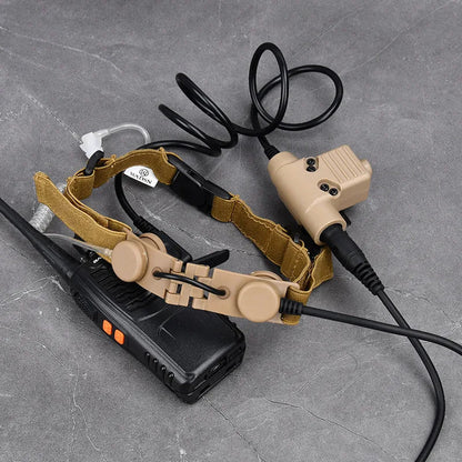 Microphone Laryngophone Tactique WADSN pour Radio Kenwood, BaoFeng UV-5R, UV-5X, UV-82 avec PTT U94 BLACKBEARD OUTDOOR INDUSTRIES