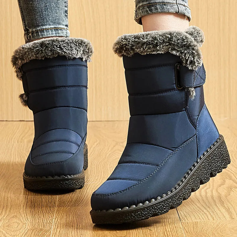 Bottes neige femme imperméables à doublure peluche