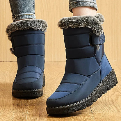 Bottes neige femme imperméables à doublure peluche