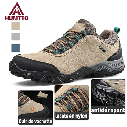 Chaussures Randonnée HUMTTO Homme – Cuir Véritable Montantes Antidérapantes