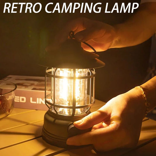 Lampe de Camping USB Rechargeable - 2 Pack - Lampe LED Vintage pour Tente, Randonnée et Pêche - BLACKBEARD OUTDOOR INDUSTRIES