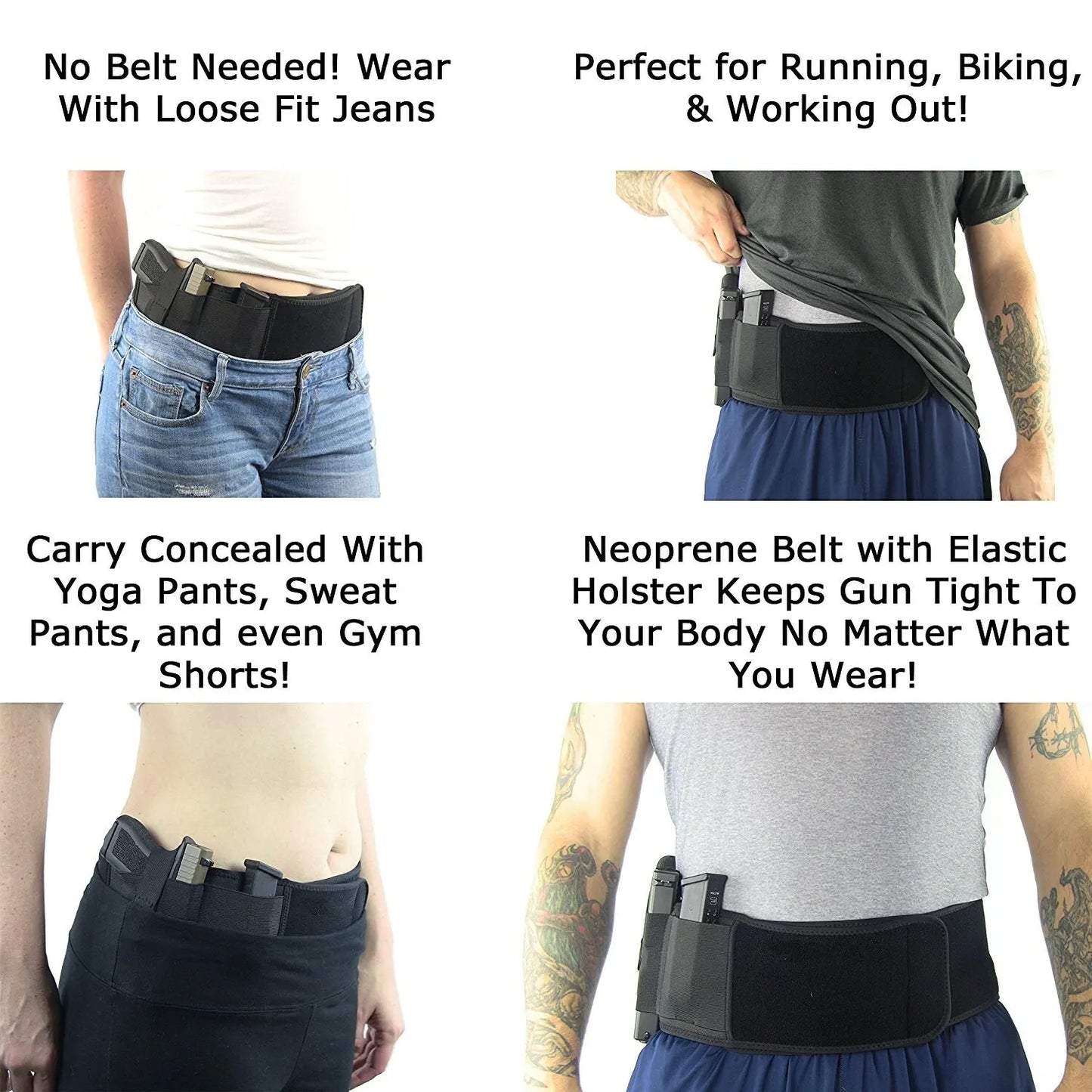 Holster Tactique Dissimulé Ceinture Ventre Canvas – Port Discret Unisexe – Chasse, Défense, Outdoor – 115 cm