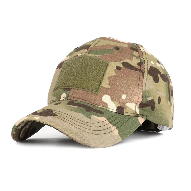 Casquette militaire camouflage tactique avec velcro, réglable