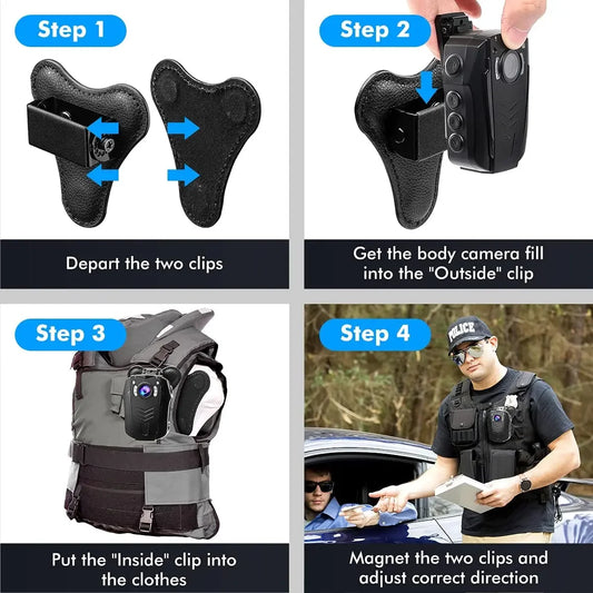 Support Magnétique pour Caméra Corporale BOBLOV – Clip à Suction Magnétique Universel avec 6 Aimants Puissants, Convient à Tous les Modèles de Caméras Corporelles KJ21 N9 - BLACKBEARD OUTDOOR INDUSTRIES