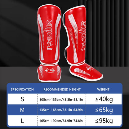 Tibières Muay Thai & MMA Cuir PU – Protège-Tibias Kickboxing, Sparring, Taekwondo | S à L | 4 Coloris - BLACKBEARD OUTDOOR INDUSTRIES