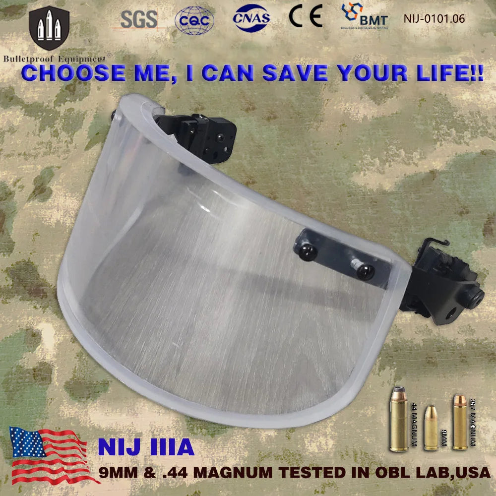 Visière Balistique NIJ IIIA pour Casque Tactique