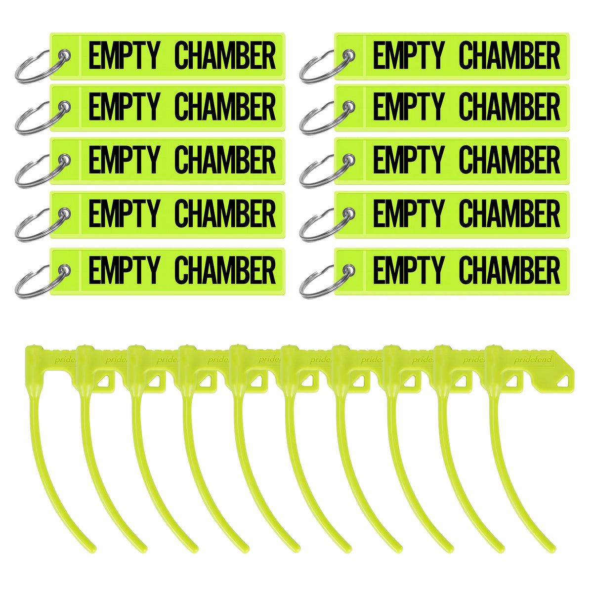 Indicateurs de chambre vide pour arme – lot de 10, vert ou orange