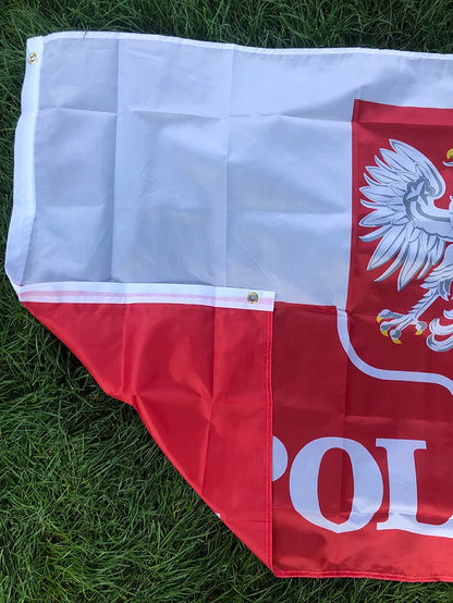 Drapeau de la République de Pologne – Aigle Polonais – 90x150 cm – Drapeau National Blanc et Rouge BLACKBEARD OUTDOOR INDUSTRIES