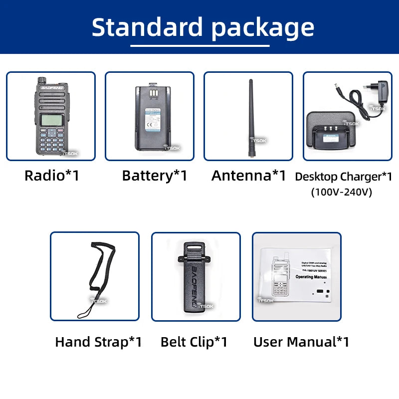 Talkie-Walkie Baofeng DR-1801UV - DMR Longue Portée Dual Band - BLACKBEARD OUTDOOR INDUSTRIES