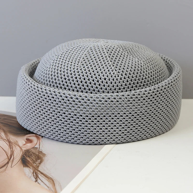 Béret femme été en maille ajourée