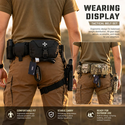 Ceinturon Tactique MOLLE Décrochage Rapide - Holster et Sangle de Cuisse