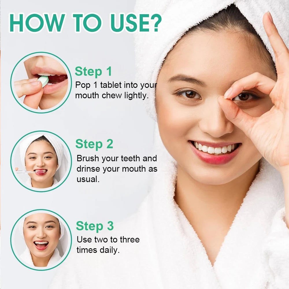 Tablettes de Dentifrice Naturel – Taille Voyage, Comprimés à Mâcher, Blanchiment Naturel, Fraîcheur de Souffle - BLACKBEARD OUTDOOR INDUSTRIES