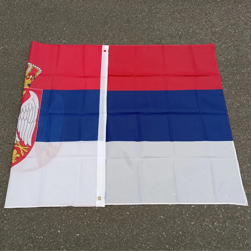 Drapeau de la Serbie 90x150 cm - Bannière en Polyester Suspendue et Flottante SRB RS Republika Serbja BLACKBEARD OUTDOOR INDUSTRIES