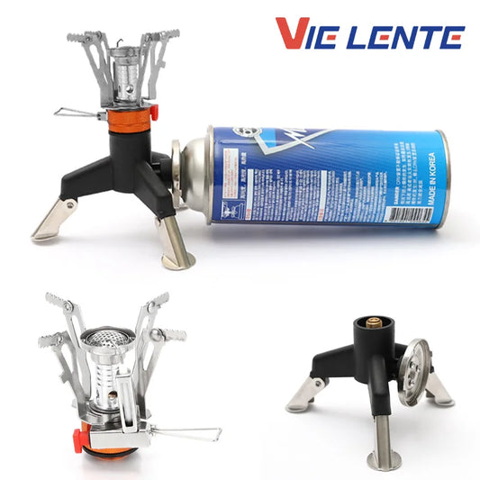 Réchaud Camping Tout-en-Un Alliage Aluminium – Convertisseur Gaz Inclus Randonnée & Bivouac