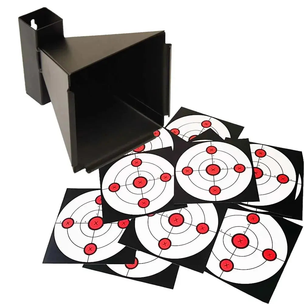 Cible Piège à Billes Noire en Forme d’Entonnoir avec Cibles en Papier – Collecteur de Billes pour Airsoft et Pistolet à Plombs Ma boutique
