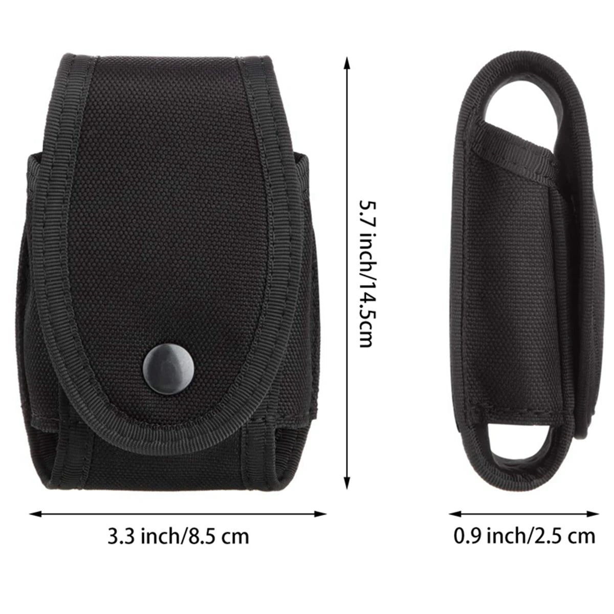 Étui menottes fermé en nylon pour ceinturon, menottes à chaîne ou charnière, noir