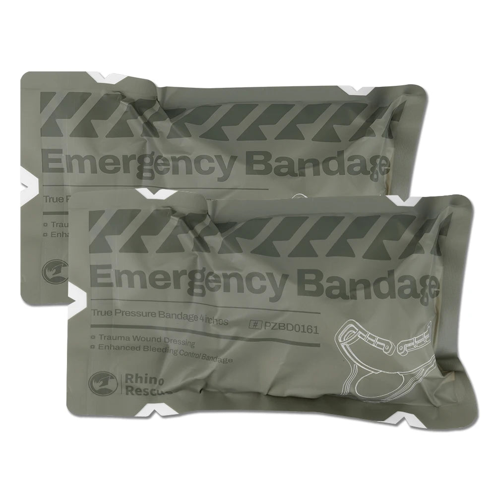 RHINO RESCUE Bande de Compression d'Urgence – 4" ou 6", Contrôle Hémorragie IFAK